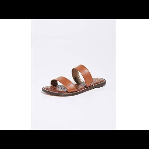 Sam Edelman Leather Double Strap Slide Sandals Gala Saddle - Medium - Picture 5 of 6